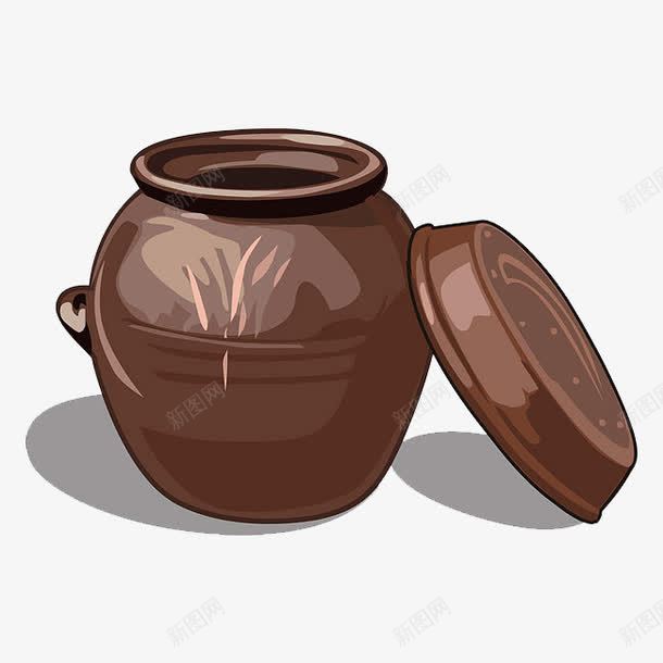 卡通带盖陶瓷罐png免抠素材_88icon https://88icon.com 卡通 带盖 泥巴色 陶瓷罐