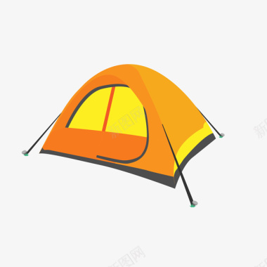 创意金秋扁平化帐篷矢量图图标图标