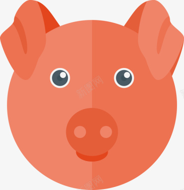 风格卡通食物红烧猪头矢量图图标图标