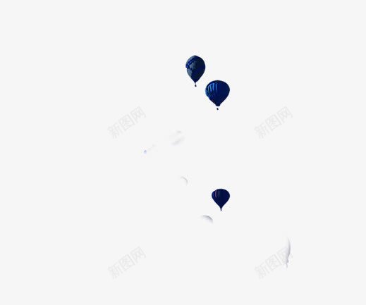 蓝色热气球psd免抠素材_88icon https://88icon.com 气球 氢气球 热气球 蓝色