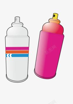 喷彩雾瓶子彩色卡通喷雾罐子高清图片