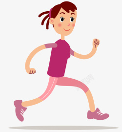 女子跑步矢量图卡通扁平化跑步女子矢量图高清图片