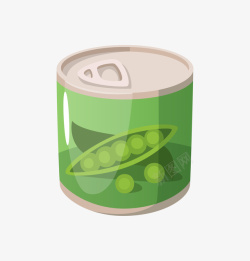 矢量绿色罐头卡通豌豆罐头图案高清图片