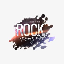 ROCK水彩装饰元素素材