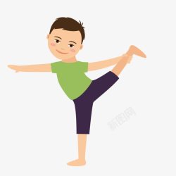 卡通扁平化人物瑜伽健身矢量图素材
