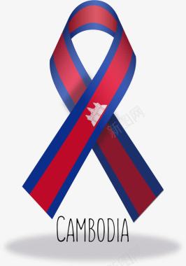 手绘柬埔寨国旗图标图标