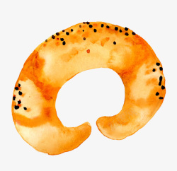 手绘水彩绘画零食甜甜圈素材