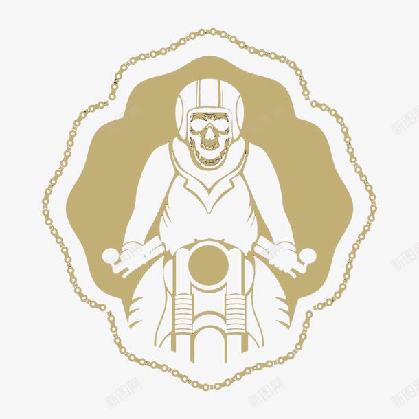 一个骑摩托的标志png免抠素材_88icon https://88icon.com 插画 摩托车 标志 骑摩托