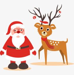 圣诞老人和驯鹿素材