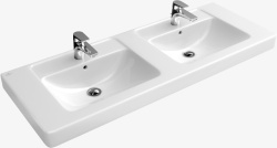 两个白色洗手池装饰素材