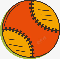 垒球装备橙黄色迷你风格垒球高清图片