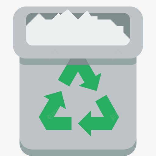 垃圾桶png免抠素材_88icon https://88icon.com 可回收 回收站 废物利用 废物回收 灰色