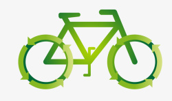 绿色环保自行车矢量图素材
