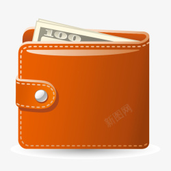 橙色钱包钱包卡通橙色高清图片