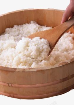 木桶里的米饭素材