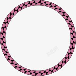 圆形粉色边框素材