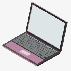 粉色笔记本电脑矢量图素材