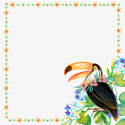啄木鸟图案边框图素材