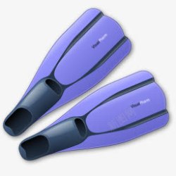 蓝色游泳鸭掌素材