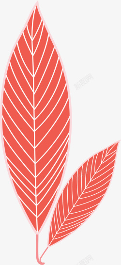 红色树叶矢量图素材