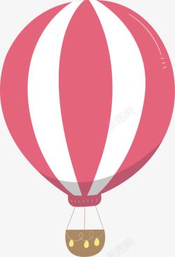 红白条旅游热气球矢量图素材
