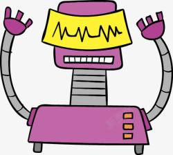 卡通可爱发电机器人素材