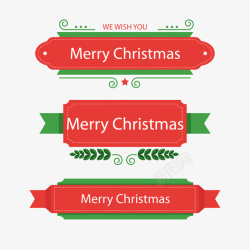 3款圣诞节快乐标签矢量图素材