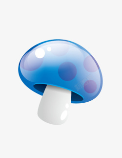 蓝色蘑菇矢量图素材
