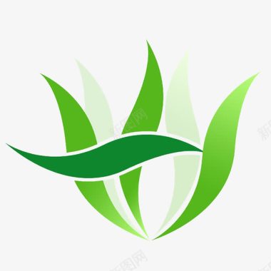 曲线型绿色简约园林logo图标图标