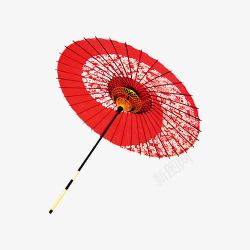 红色的中国风伞素材