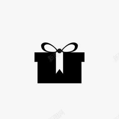 手绘礼物礼物盒剪影图标图标
