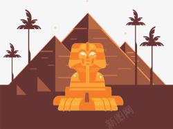 古老埃及金字塔文化矢量图素材