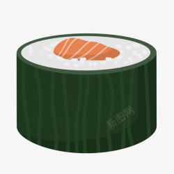 灰色圆柱寿司美食元素矢量图素材