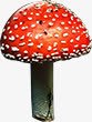 红色白点蘑菇七夕素材
