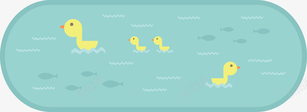 在水池里的黄鸭子图标矢量图图标