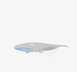 灰色鲸鱼手绘灰色可爱近鲸鱼高清图片