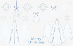 白色雪花圣诞树花纹矢量图素材