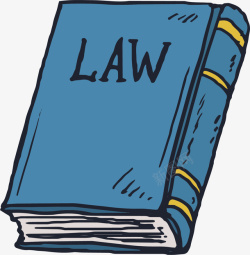 蓝色卡通法律宝典矢量图素材