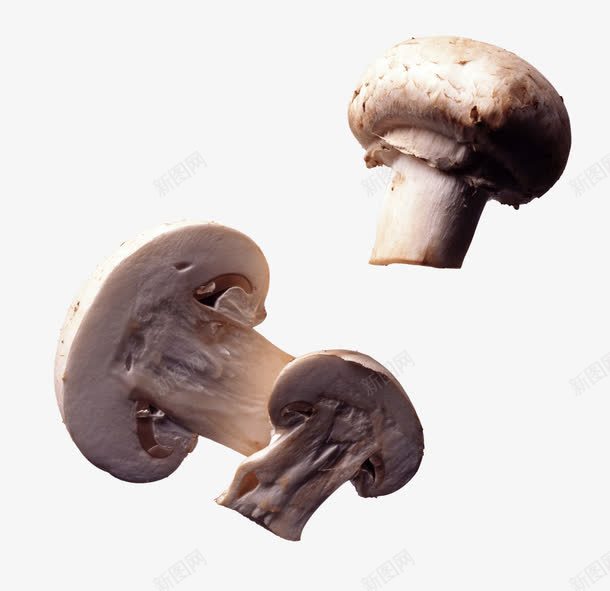 三个切半的香菇png免抠素材_88icon https://88icon.com 白色 美味 菌菇 营养