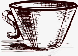 卡通手绘茶具茶杯矢量图素材