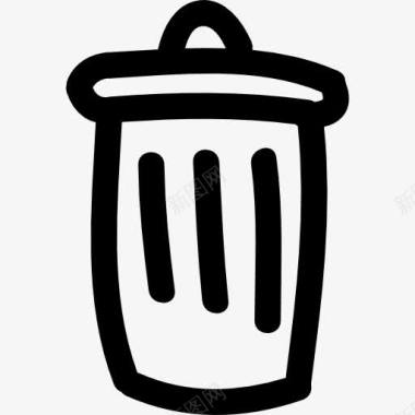 垃圾桶垃圾桶的手绘符号图标图标
