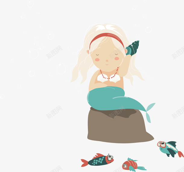 坐在岩石上的美人鱼矢量图ai免抠素材_88icon https://88icon.com 动画片 卡通 卡通人物 矢量图 童话 美人鱼 美人鱼图案