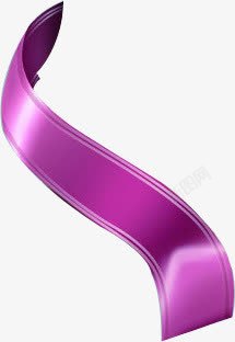 紫色卡通飘带彩带装饰元素素材