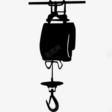 黑色吊机图标图标