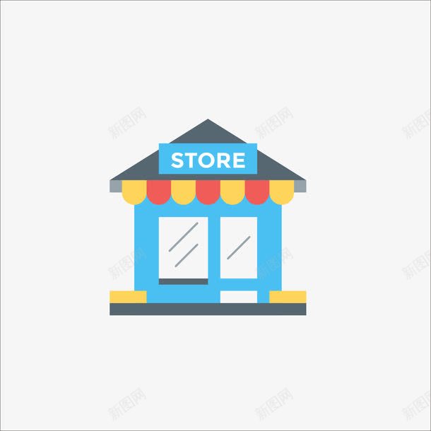 扁平化商店矢量图ai免抠素材_88icon https://88icon.com ppt素材 扁平化 扁平化元素 矢量图