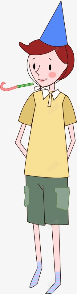 黄背心高个男孩高清图片