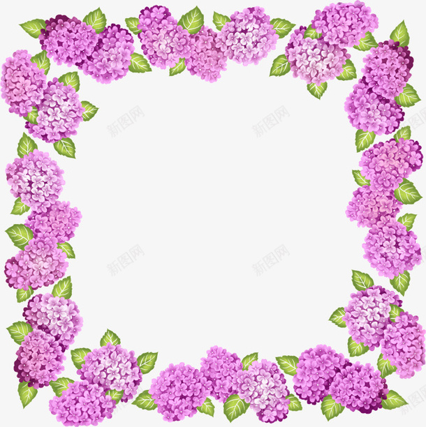 紫色花框png免抠素材_88icon https://88icon.com 叶子 树叶 绿色 花朵