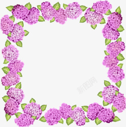 紫色花框素材