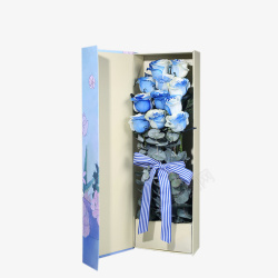 蓝色玫瑰花礼盒素材