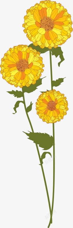 创意手绘水彩黄色的向日葵植物素材